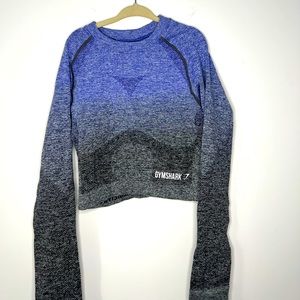 GYMSHARK purple gradient long sleeve crop top